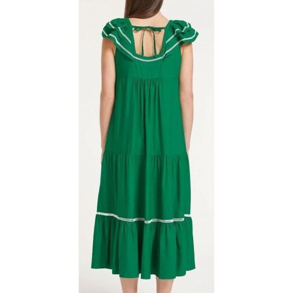 Cefinn Bella Midi Dress in Emerald Green Sz. 4 - Picture 3 of 9